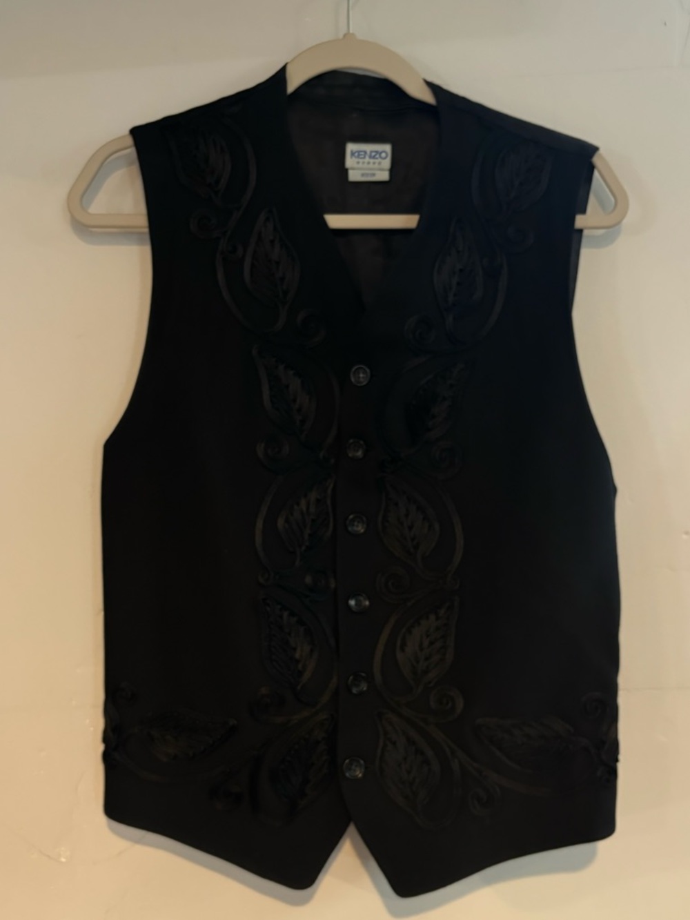 Kenzo Black Embroidered Sleeveless Vest - Picture 2 of 7